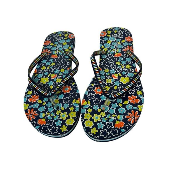 Vera Bradley Colorful Floral Flip Flops 9-10 - Picture 1 of 6